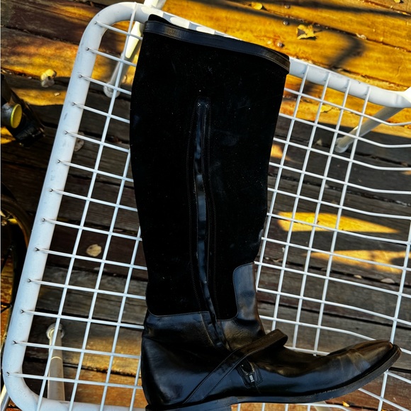 Ralph Lauren two-toned black leather and suede riding boots, beautiful contrast - Picture 4 of 10